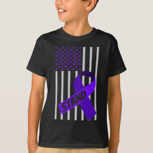 T-shirt Produits de ruban violet de drapeau de sensibilisa