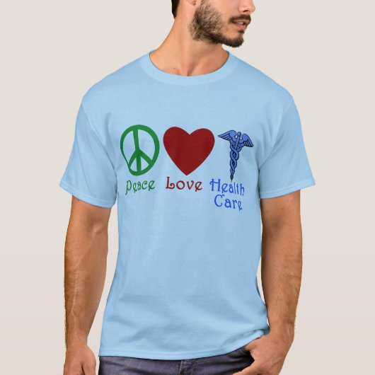 T-shirt Produits de soins de santé d'amour de paix (Devant)