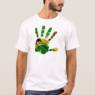 T-SHIRT PRODUITS GENTILS DE DRAPEAU DE MAIN DE LA JAMAÏQUE