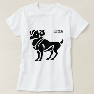 T-SHIRT PRODUITS NOIRS ET BLANCS D'HOROSCOPES DE BÉLIER