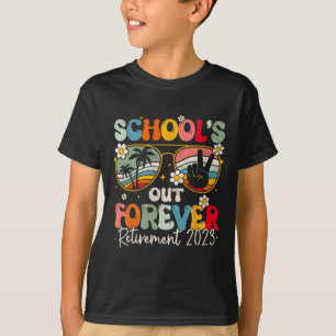 T-shirt Prof à la retraite Groovy School's Out Forever Ret