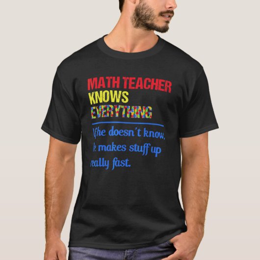 T-shirt prof de maths autiste connaît tout pièce de puzzle (Devant)