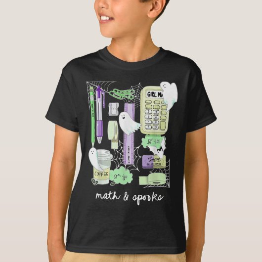 T-shirt Prof de maths Halloween fantômes Trig ou traiter é (Devant)