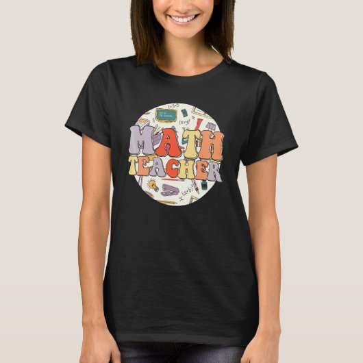 T-shirt Prof de maths super chic Rétro rentrée des classes (Devant)