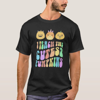 T-shirt Prof Enseignant GROOVY J'ENSEIGNE AUX CITROUILLES