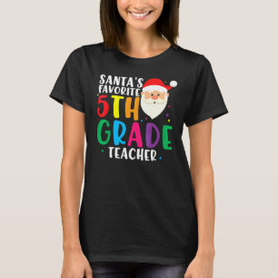 T-shirt Prof Meilleur Enseignant Mchant l'cole Santa's 5e 