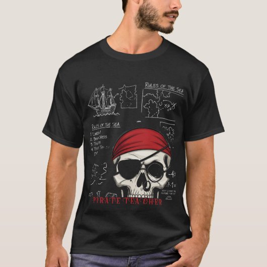 T-shirt Prof pirate drôle crâne et règles de maths (Devant)