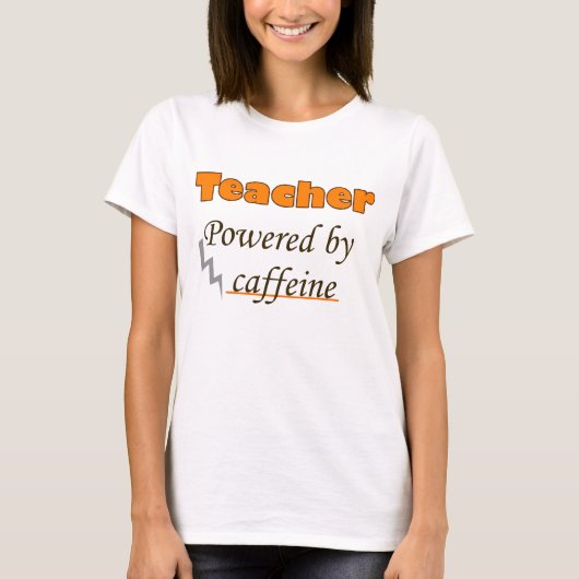 T-shirt Professeur alimenté par la caféine (Devant)
