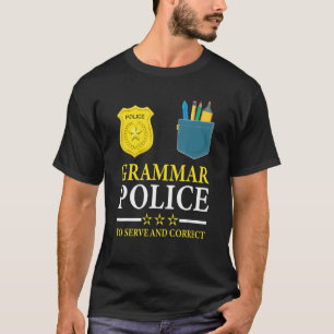 T-shirt Professeur Anglais Plaisanter Grammar Police À Ser