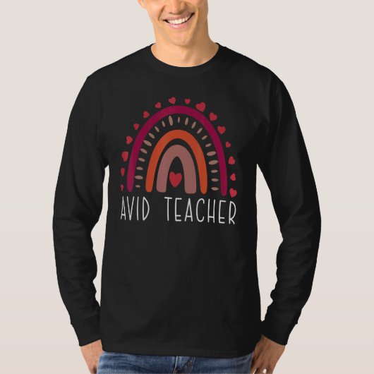 T-shirt Professeur AVID Boho Rainbow Retour à l'école Appr (Devant)