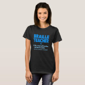 T-shirt Professeur Braille VI Professeur pour malvoyants É (Devant entier)