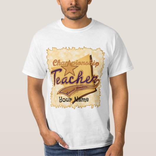 T-shirt Professeur Champion d'études sociales (Devant)