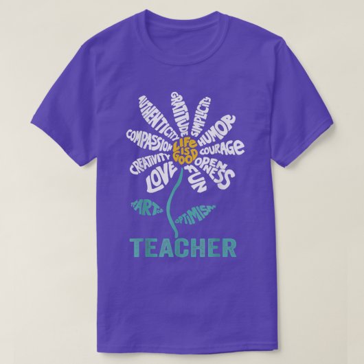 T-shirt Professeur Daisy Enseigner École Teach Sunflower (Design devant)