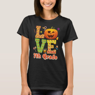 T-shirt Professeur d'amour 7e année Citrouille Halloween S