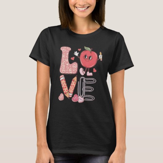 T-shirt Professeur d'amour Valentine Candy Coeur Rétro Val (Devant)