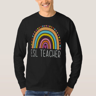 T-shirt Professeur d'anglais Boho Rainbow Retour à l'école