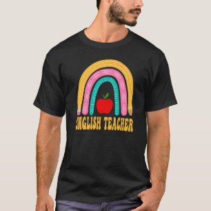 T-shirt Professeur d'anglais Crayon Arc-en-ciel Rentrée Sc