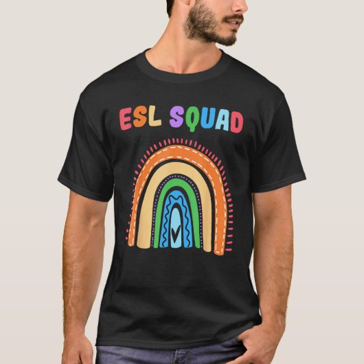 T-shirt Professeur d'anglais langue seconde Rainbow Instru (Devant)