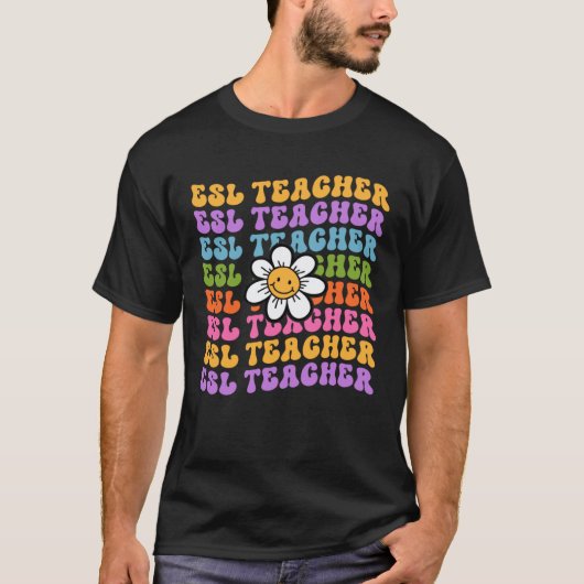 T-shirt Professeur d'anglais langue seconde Retour à l'éco (Devant)