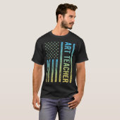 T-shirt Professeur d'art Bleu Jaune (Devant entier)