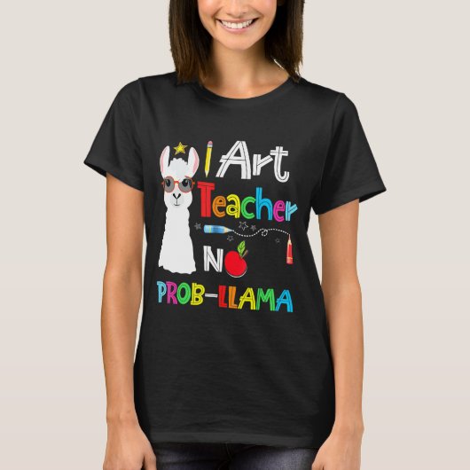 T-shirt Professeur d'art Pas de Prob Llama Professeur (Devant)