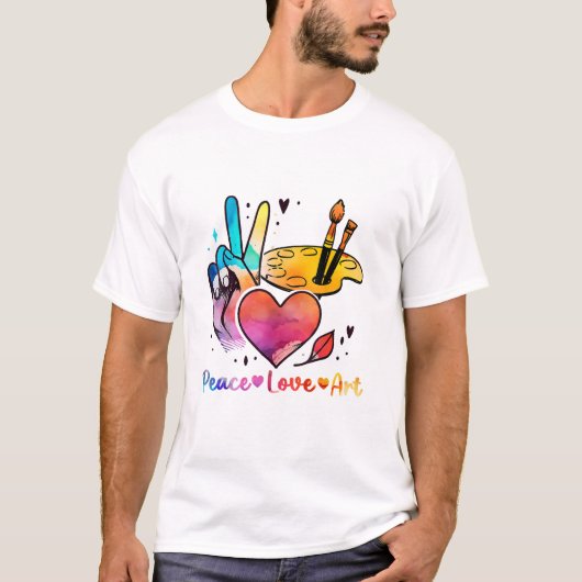 T-shirt Professeur D'Art Peace Love Art Pour Artistes Et P (Devant)