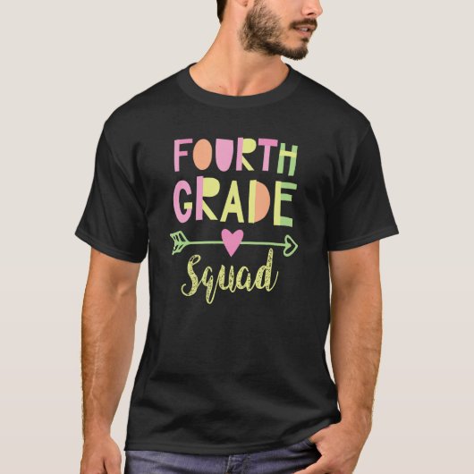 T-shirt Professeur de 4e année Équipe d'enseignants Drôle (Devant)