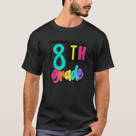 T-shirt Professeur de 8e année Léopard 8e année Léopard 20 (Devant)