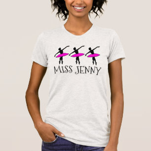 T-shirt Professeur de danse de ballet rose personnalisé Ba
