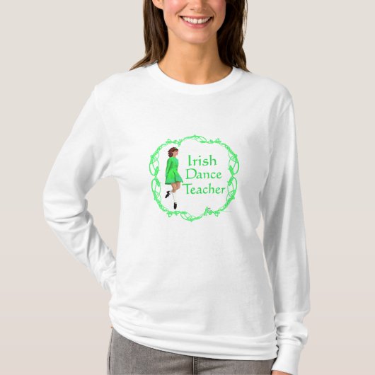 T-shirt Professeur de danse step Irlandaise - Vert (Devant)