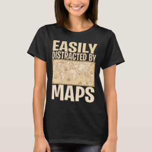 T-shirt Professeur de géographie drôle - Facilement distra