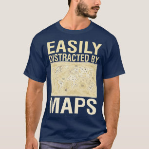 T-shirt Professeur De Géographie Drôle Facilement Distrait