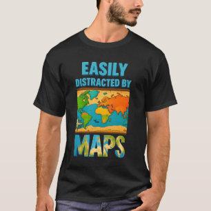 T-shirt Professeur De Géographie Facilement Distrait Par C