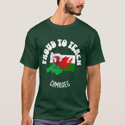 T-shirt Professeur de langue galloise FIER D'ENSEIGNER CYM (Devant)
