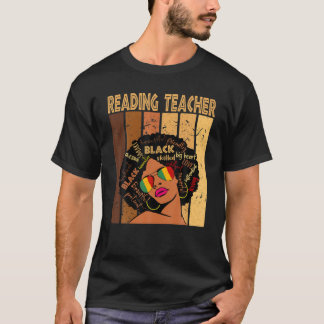 T-shirt Professeur de lecture Afro Africain-Américain Noir