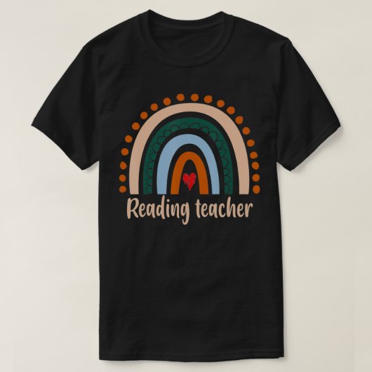 T-shirt Professeur De Lecture Boho Rainbow Retour À L'Écol (Design devant)