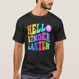 T-shirt Professeur de maternelle Groovy Hello violet Kinde