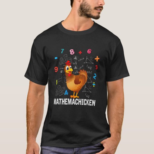 T-shirt Professeur de mathématiques Math Chicken Mathémati (Devant)