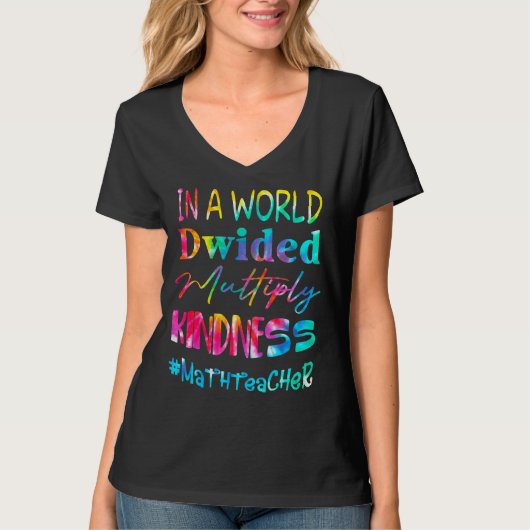 T-shirt Professeur De Maths Dans Un Monde Divisé Multiplie (Devant)