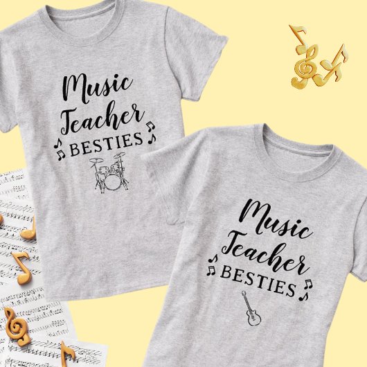 T-shirt Professeur de musique Besties Drum Percussion Best