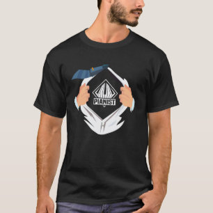 T-shirt Professeur de Piano Pianiste Super-héros Pianiste