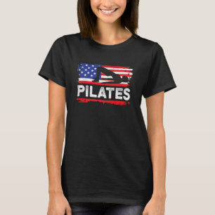 T-shirt Professeur de Pilates Coach Enseignant Drapeau Amé