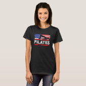 T-shirt Professeur de Pilates Coach Enseignant Drapeau Amé (Devant entier)