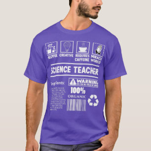 T-shirt Professeur de sciences Faits nutritionnels Drôle p