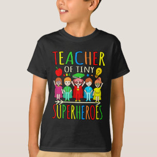 T-shirt Professeur De Superhéros Minuscules Premier Jour D