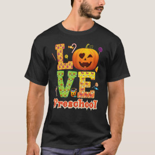 T-shirt Professeur d'école maternelle d'amour Citrouille H