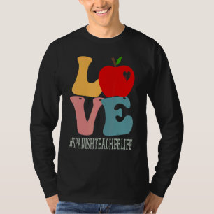 T-shirt Professeur d'espagnol Amour Pomme Groovy Rétro Mig