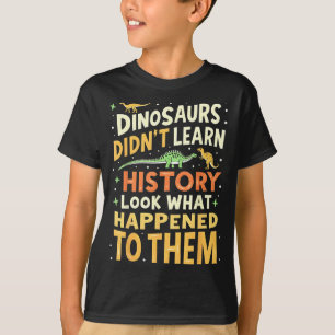T-shirt Professeur d'études sociales de dinosaure drôle En
