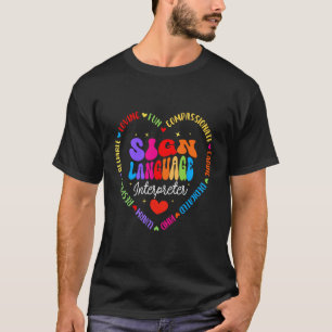 T-shirt Professeur d'interprète en ASL École Langue des si