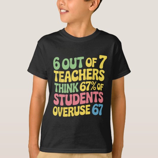 T-shirt Professeur Drôle Surutilisation 67 Enseignant 100 (Devant)